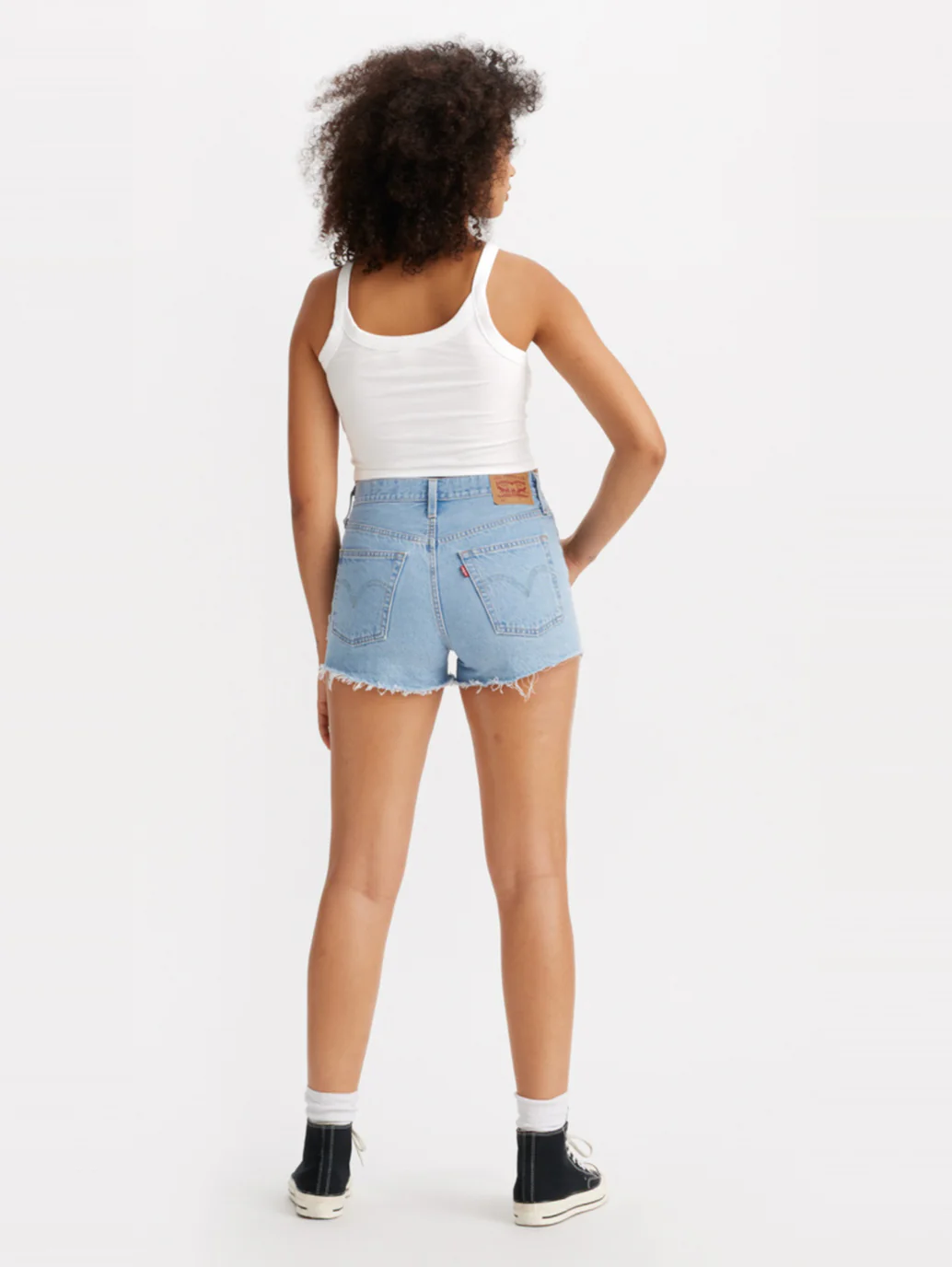 Women's High Rise Light Blue Shorts - Image 5