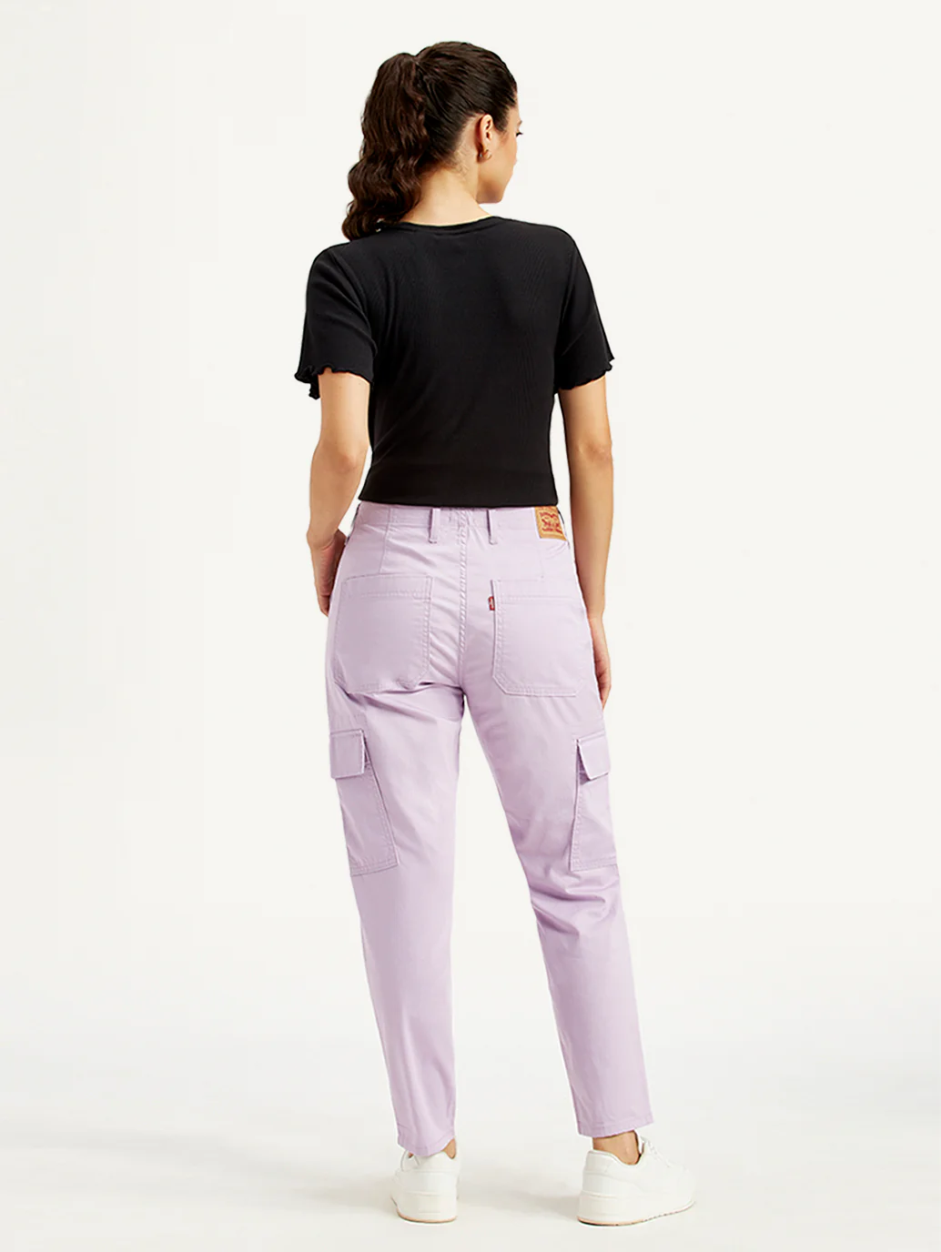 Women's High Rise Lilac Cargo Trousers - Image 2