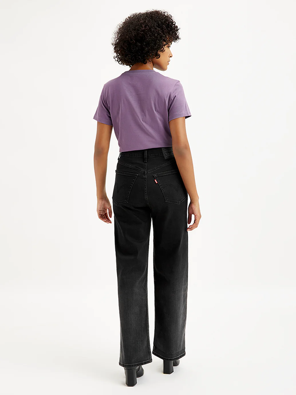 Women's Black Loose Fit High Rise Jeans - Image 3