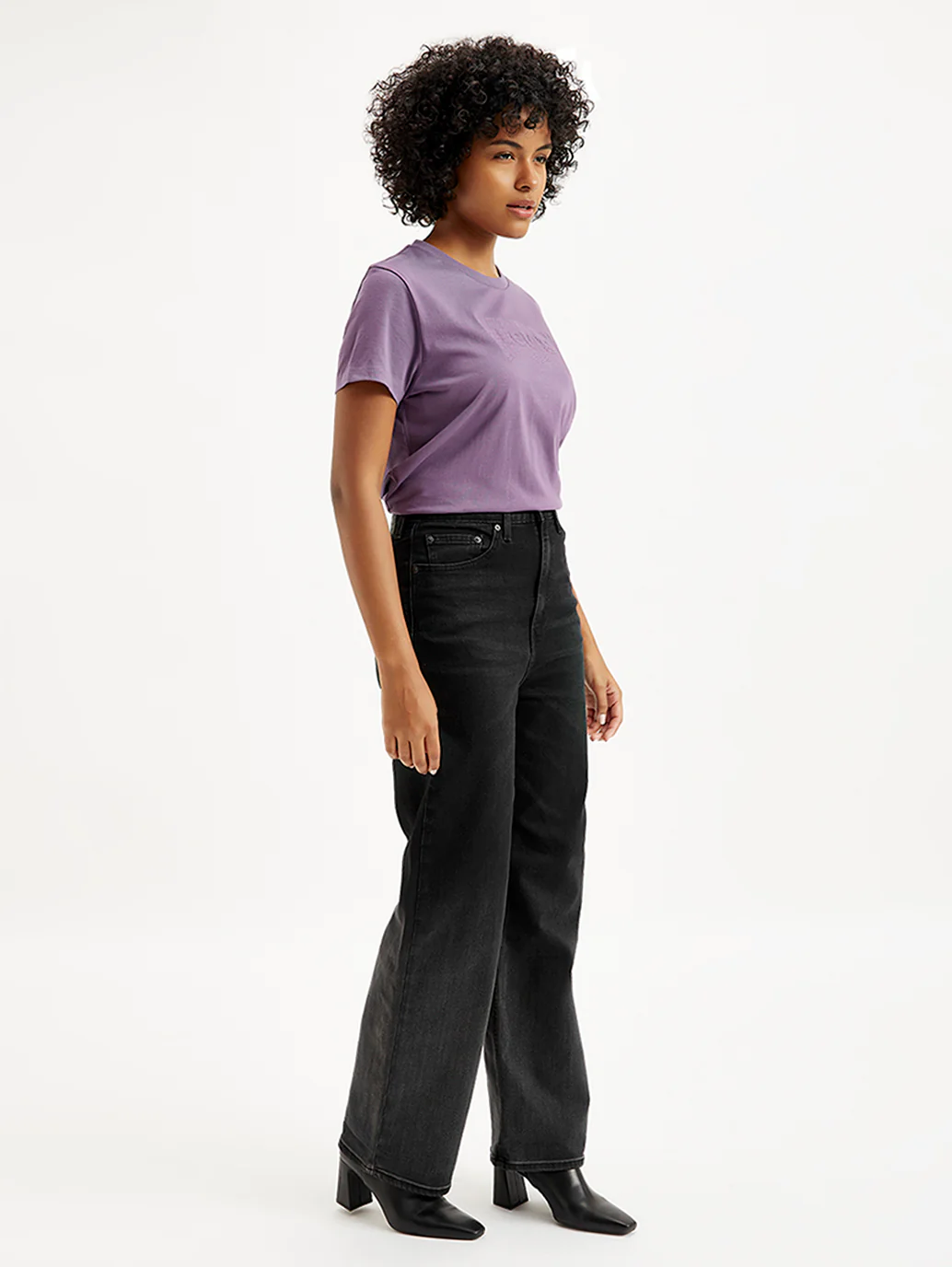 Women's Black Loose Fit High Rise Jeans - Image 5