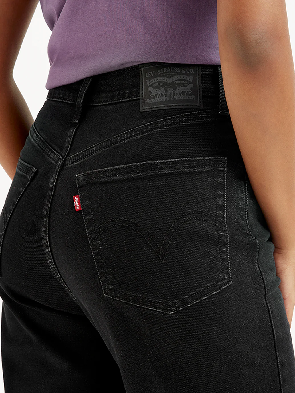 Women's Black Loose Fit High Rise Jeans - Image 6