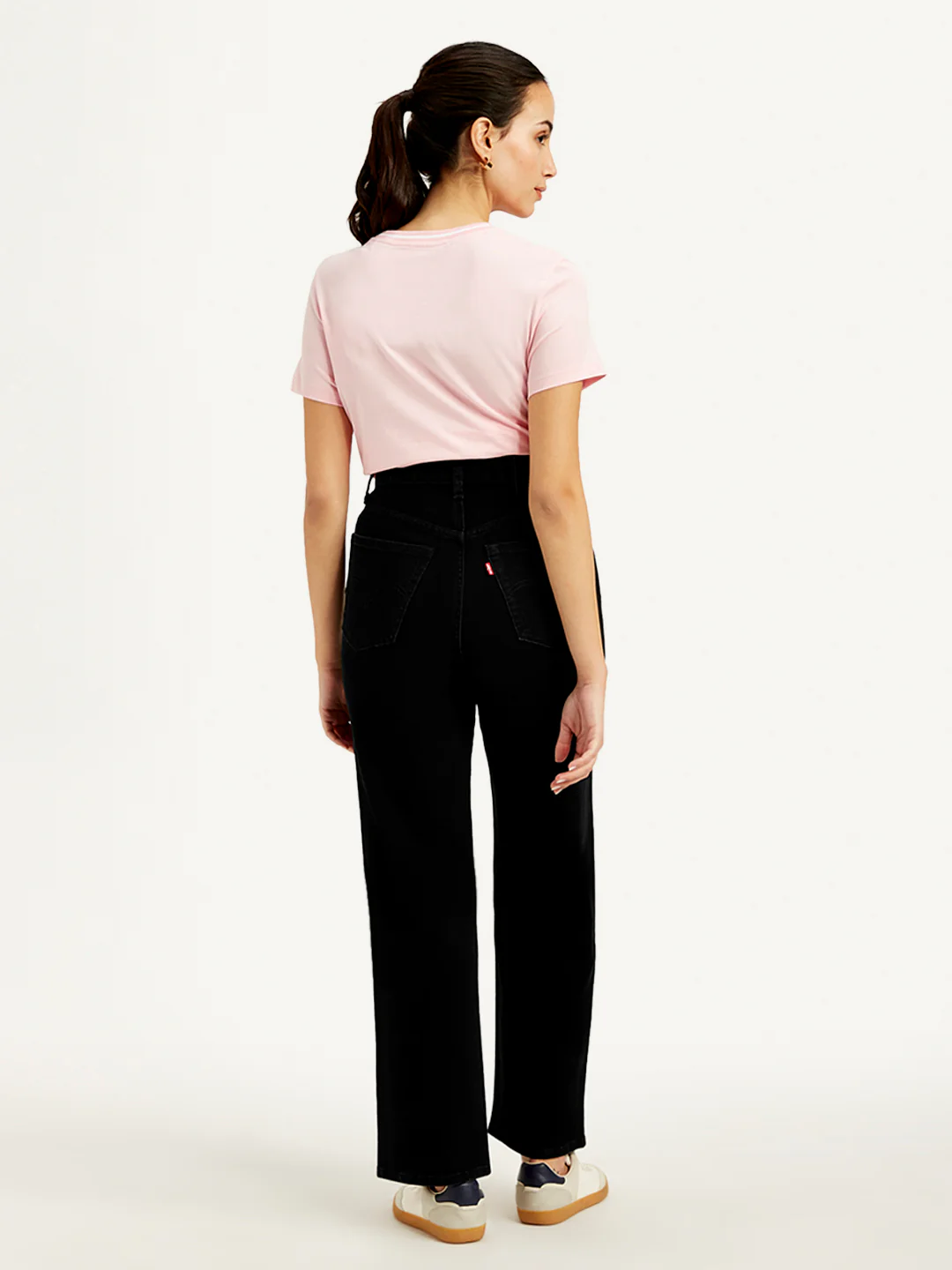 Women's Black Loose Fit High Rise Jeans - Image 3