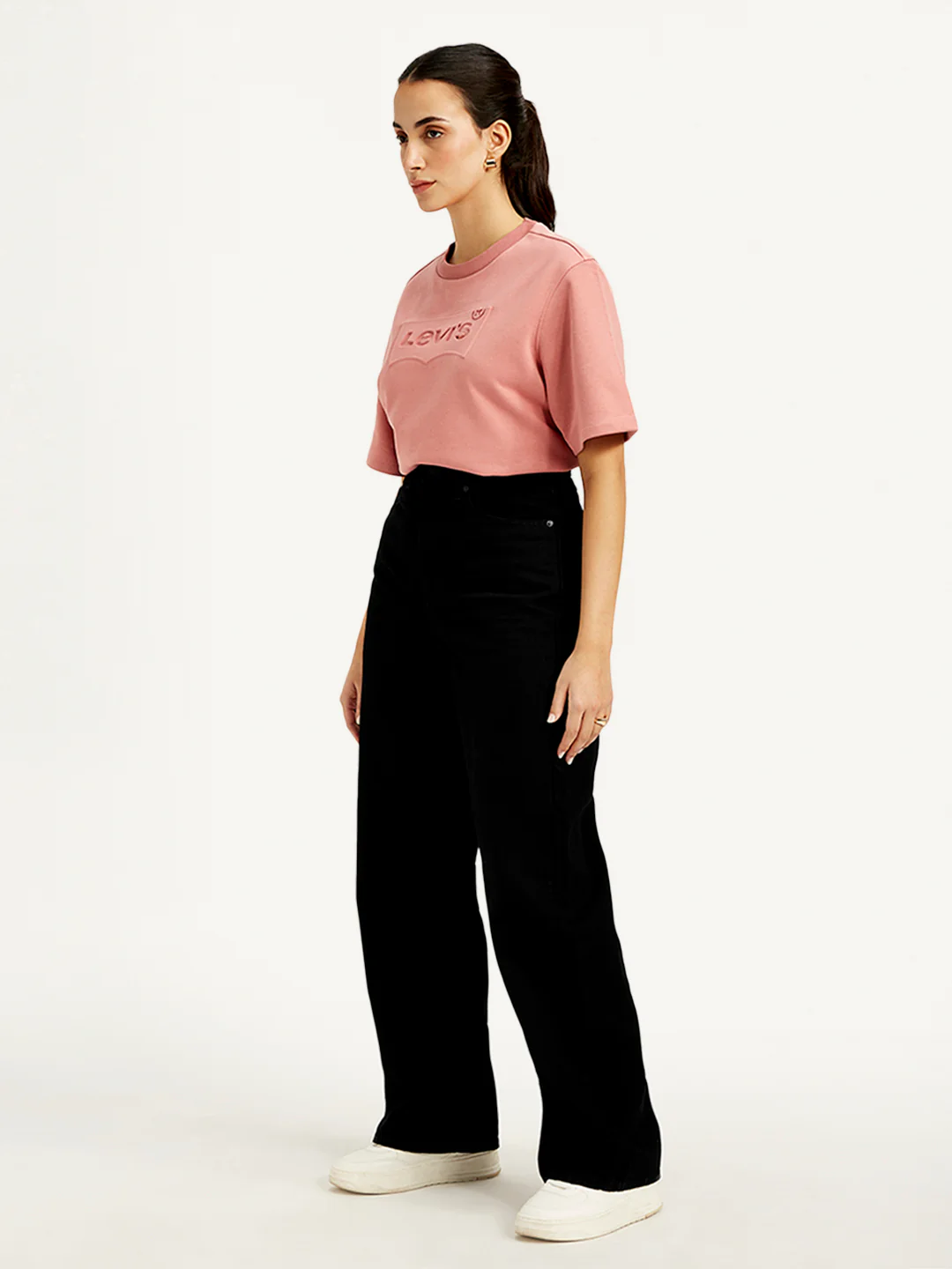 Women's Black Loose Fit High Rise Jeans - Image 5