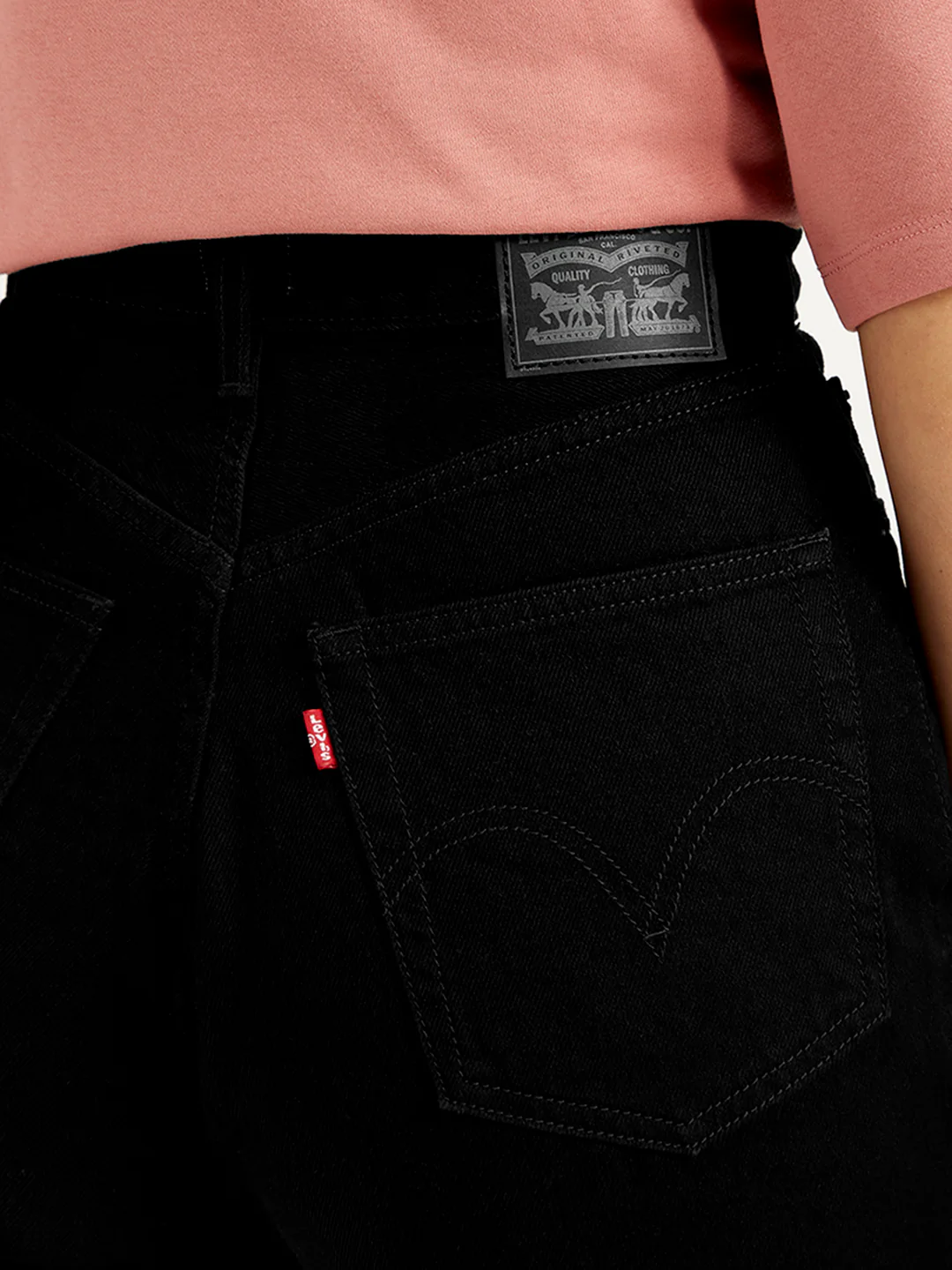 Women's Black Loose Fit High Rise Jeans - Image 6