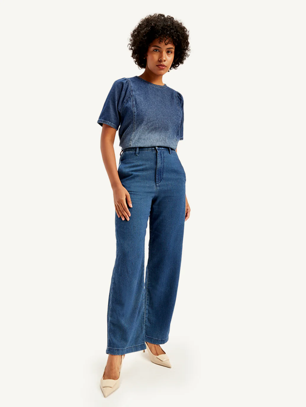 Women's Redloop Blue Loose Fit High Rise Jeans