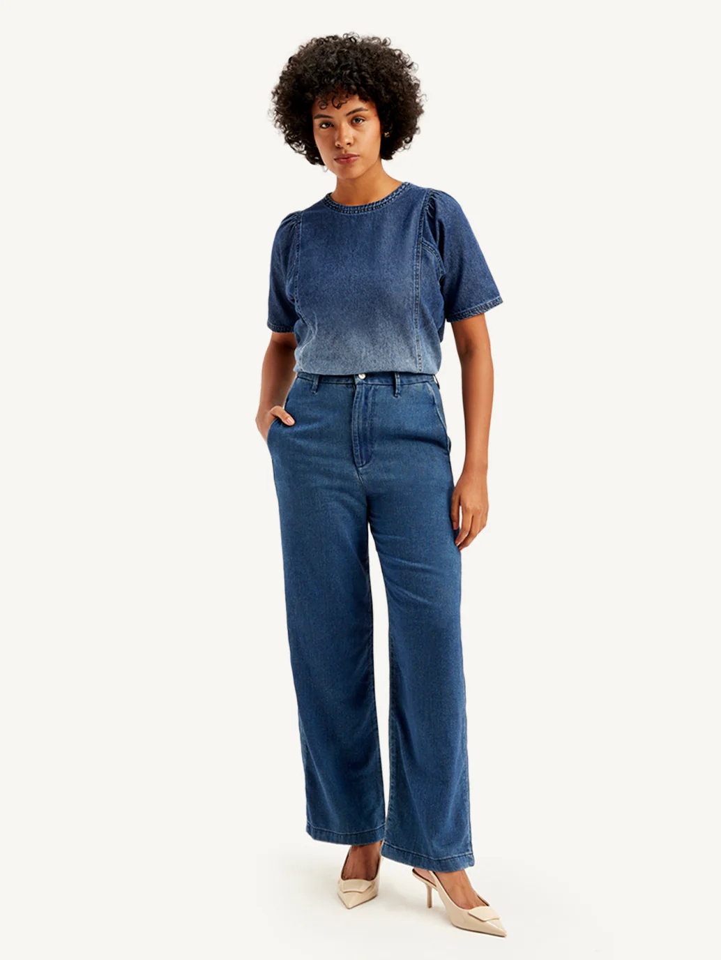 Women's Redloop Blue Loose Fit High Rise Jeans - Image 2