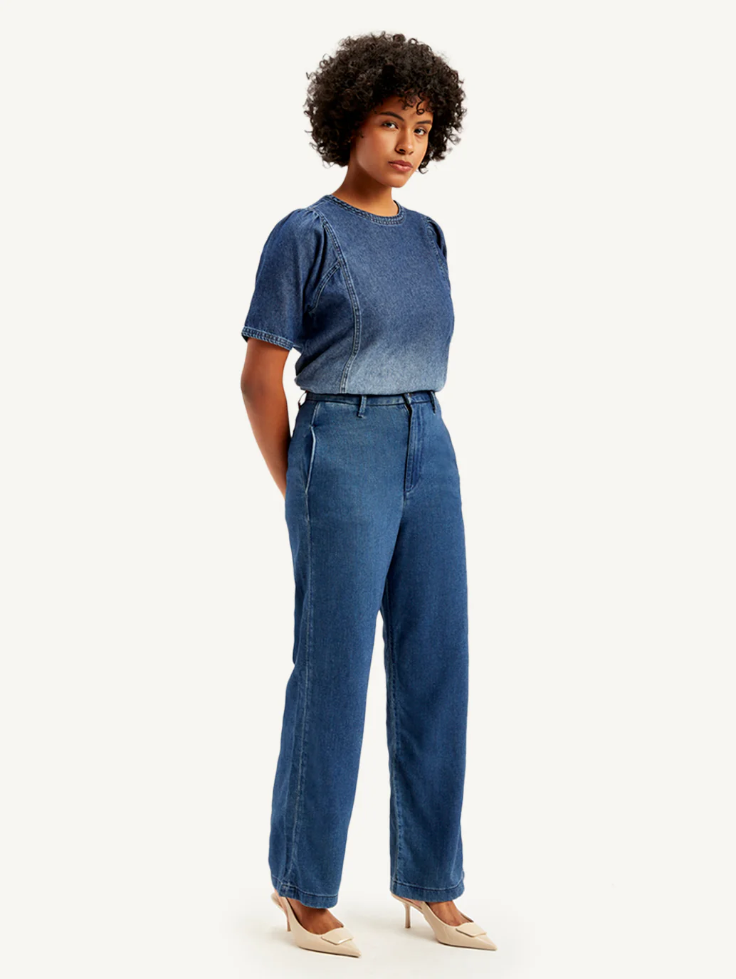 Women's Redloop Blue Loose Fit High Rise Jeans - Image 6