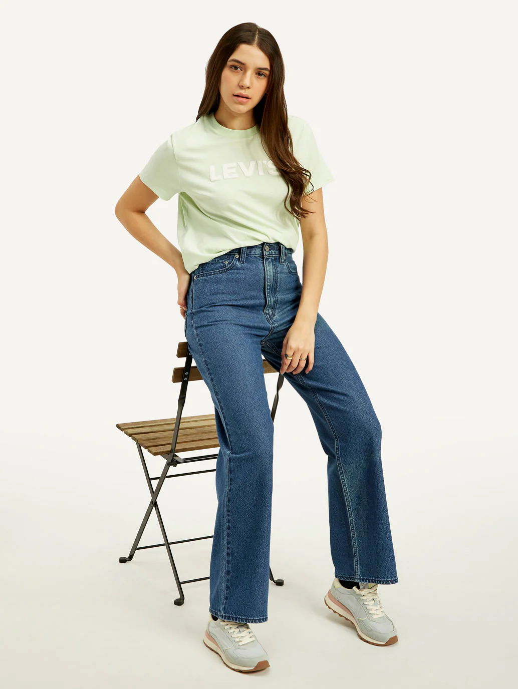 Women's Blue Loose Fit High Rise Jeans