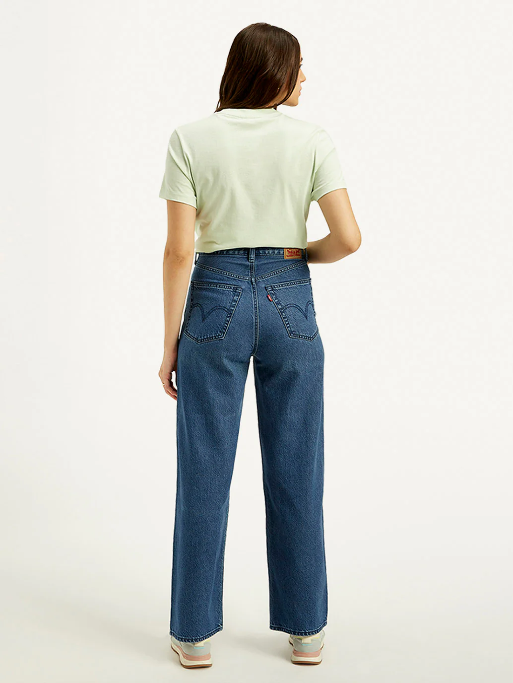 Women's Blue Loose Fit High Rise Jeans - Image 5