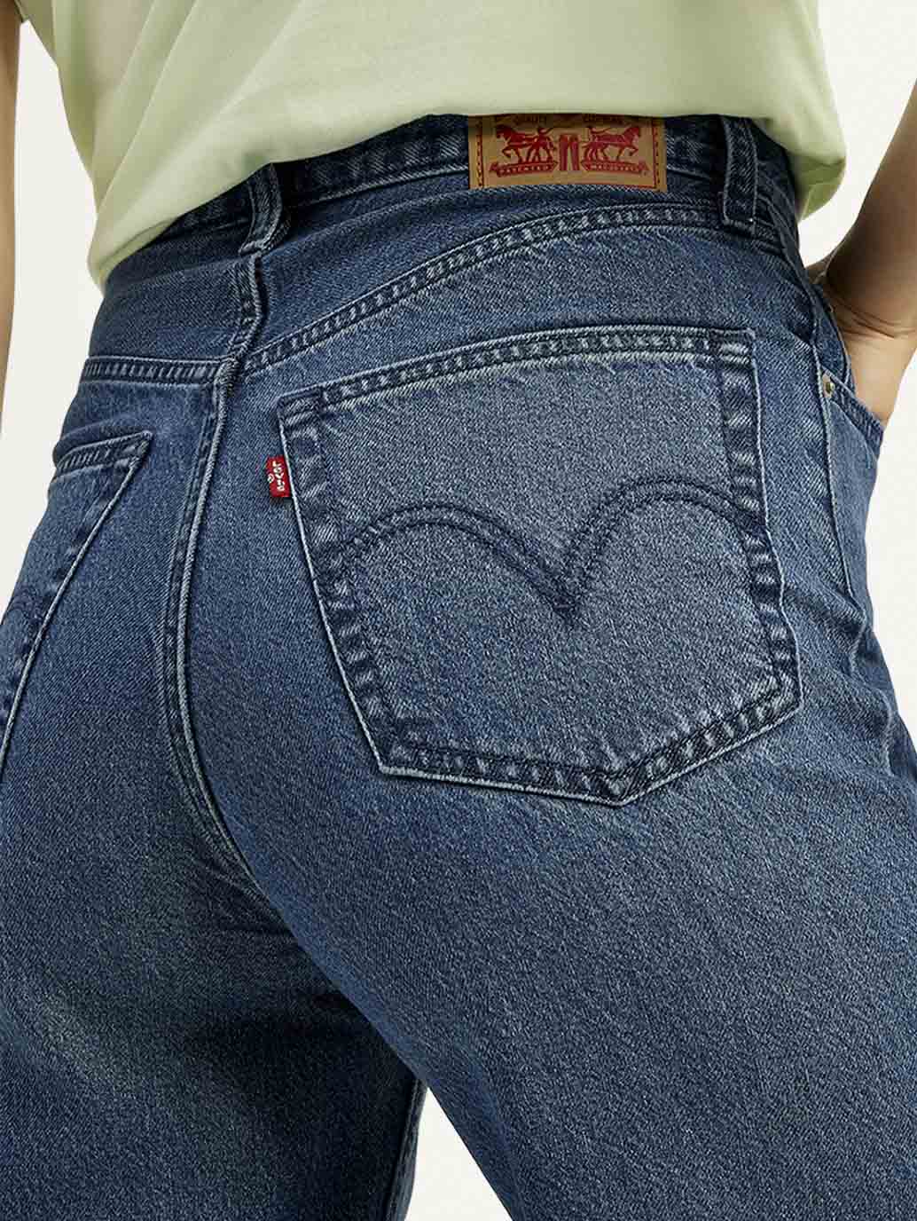 Women's Blue Loose Fit High Rise Jeans - Image 6