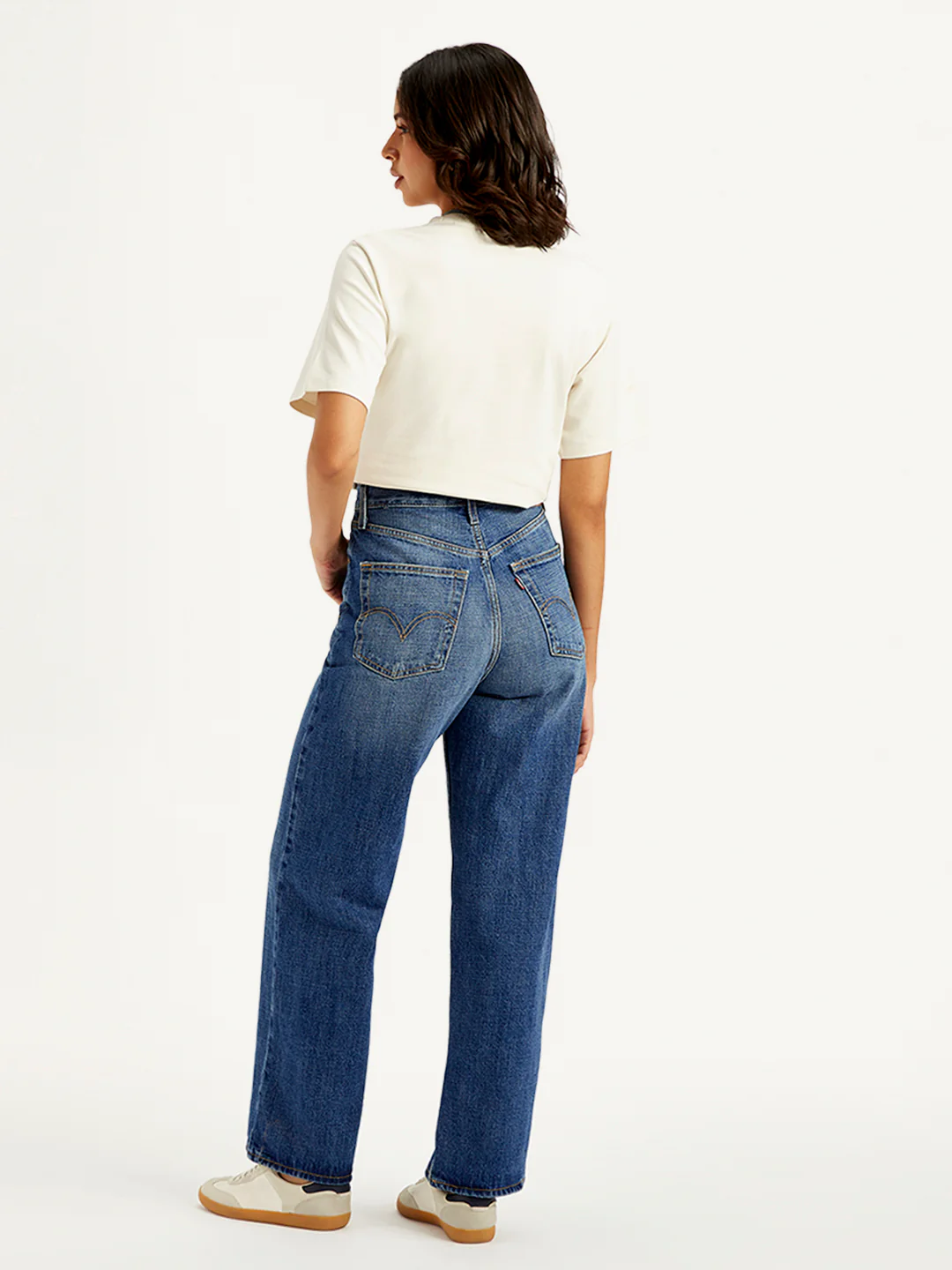 Women's Blue Loose Fit High Rise Jeans - Image 2