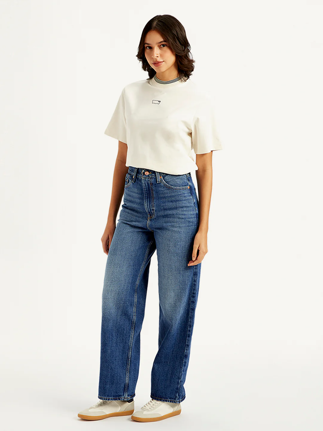 Women's Blue Loose Fit High Rise Jeans - Image 5