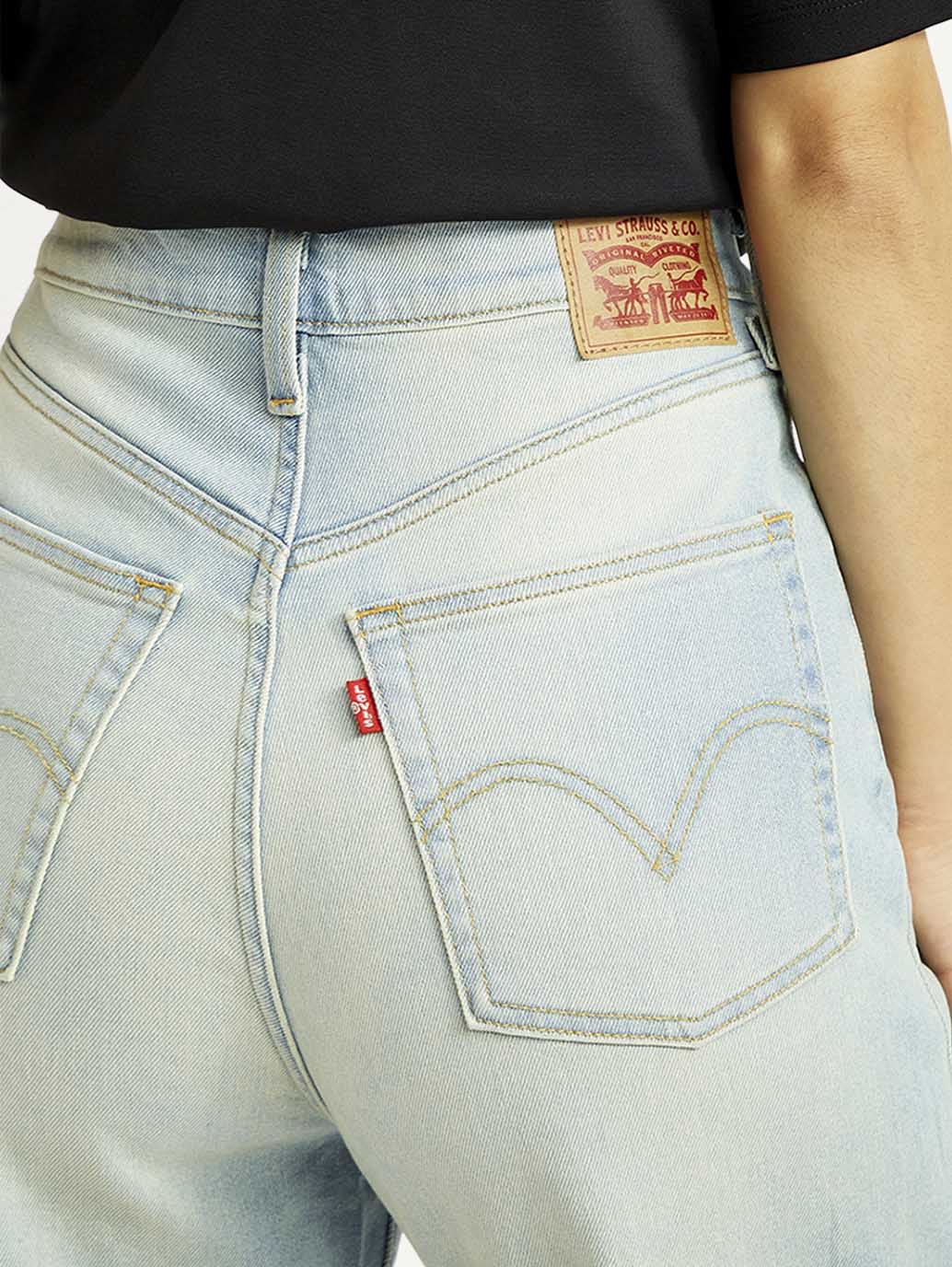 Women's Blue Loose Fit High Rise Jeans - Image 6