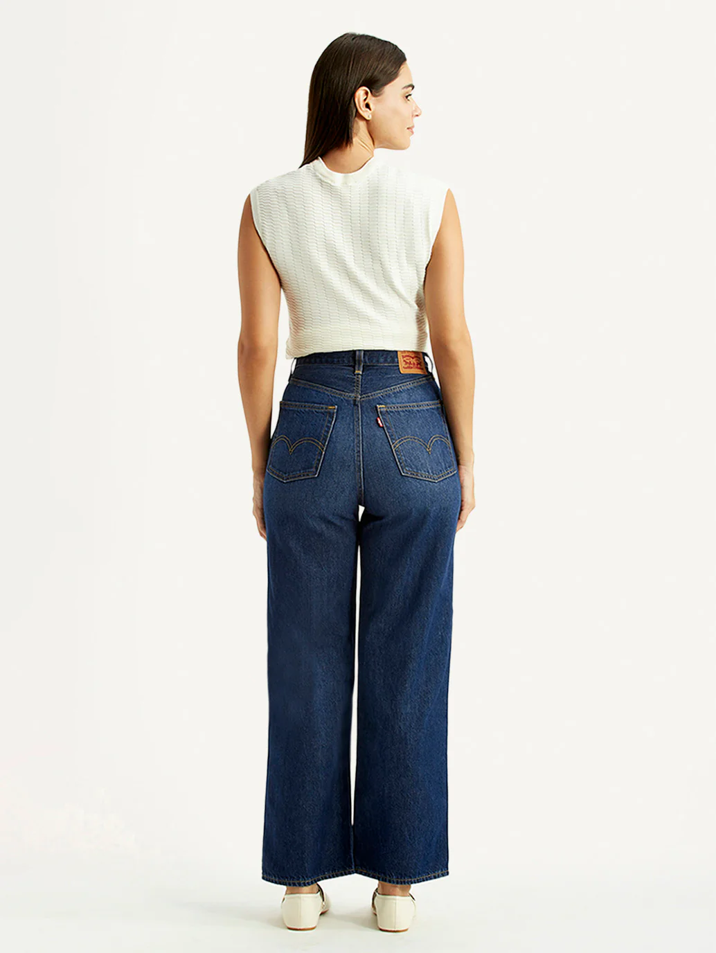 Women's Dark Blue Loose Fit High Rise Jeans - Image 5