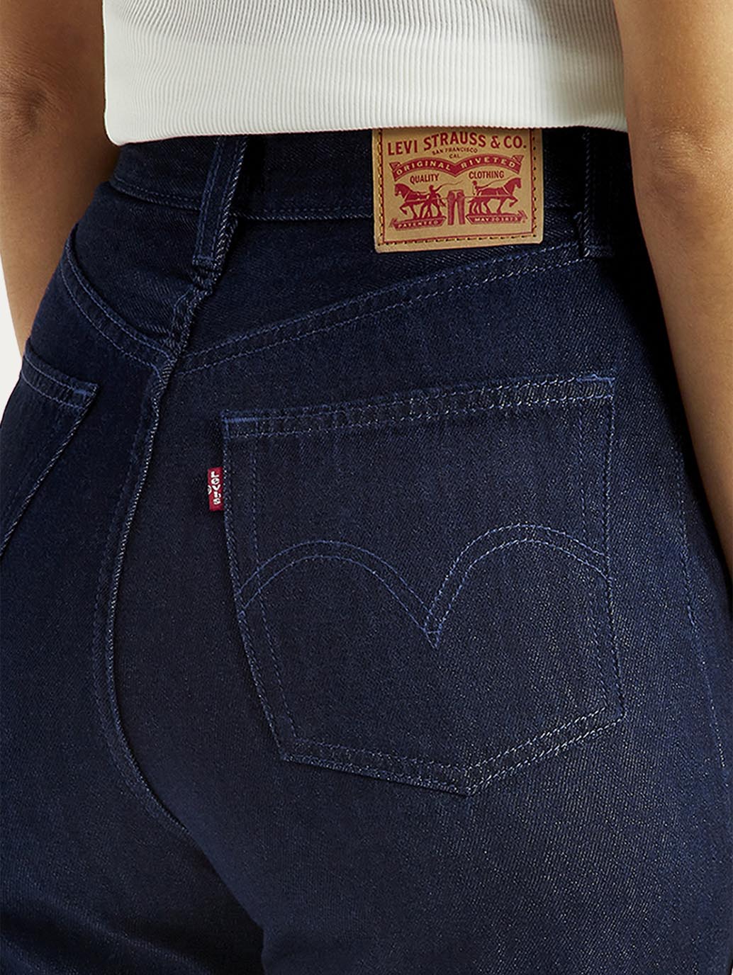 Women's Dark Blue Loose Fit High Rise Jeans - Image 5
