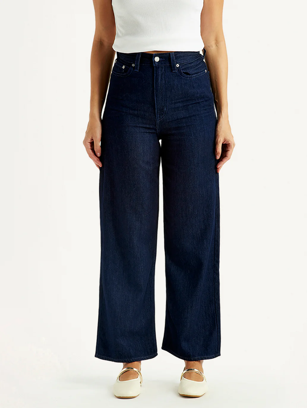 Women's Dark Blue Loose Fit High Rise Jeans - Image 7