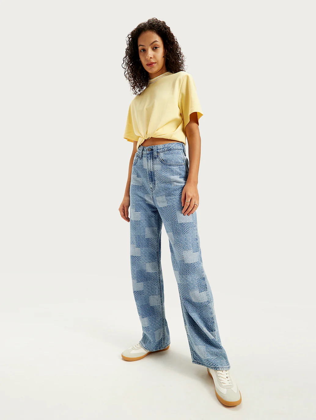 Women's Indigo Loose Fit High Rise Jeans - Image 2