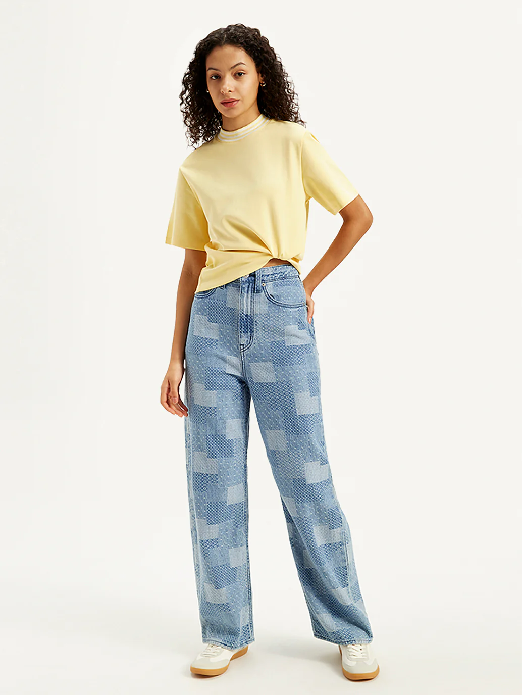 Women's Indigo Loose Fit High Rise Jeans - Image 3