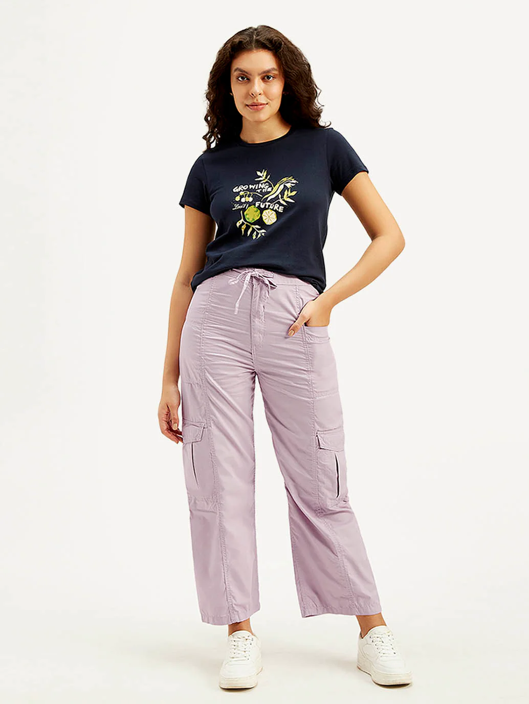Women's Purple Loose Fit High Rise Jeans - Image 2
