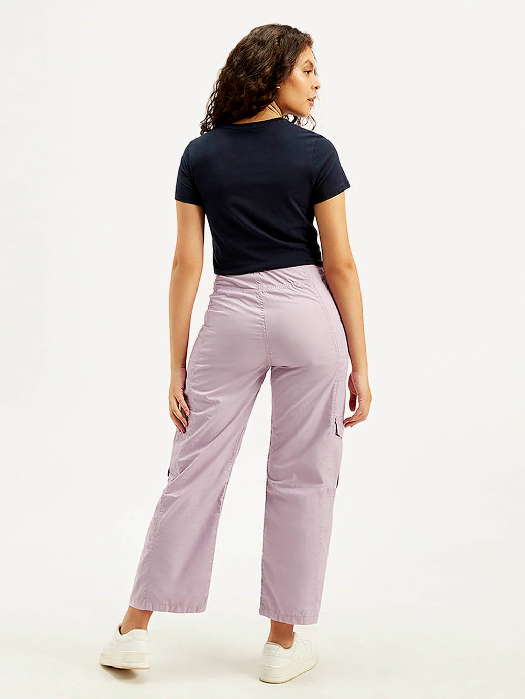 Women's Purple Loose Fit High Rise Jeans - Image 3