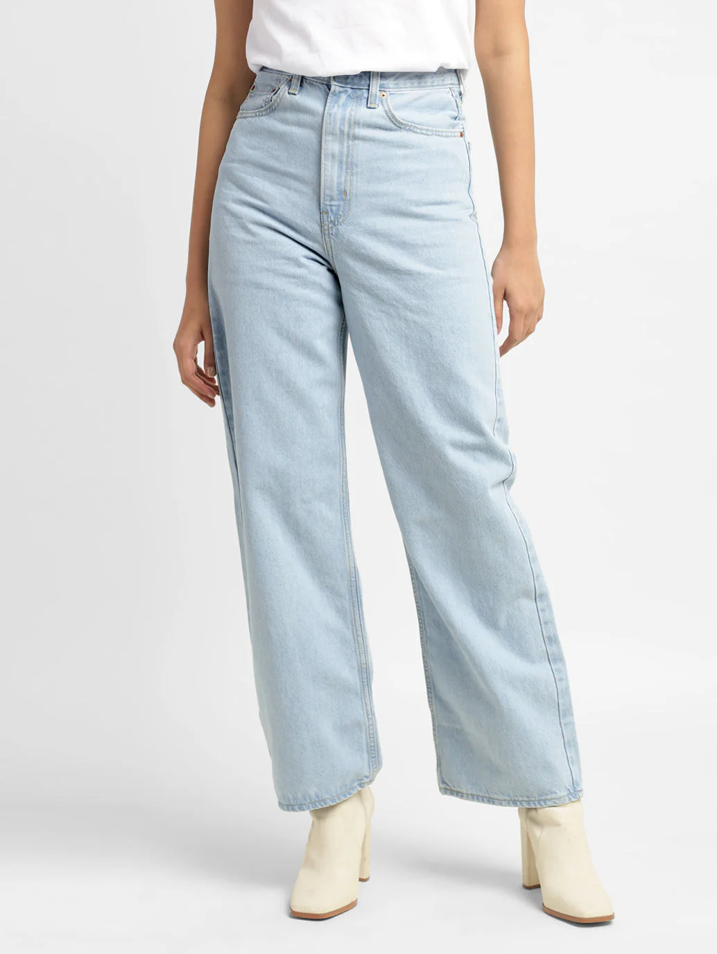 Women's Blue Loose Fit High Rise Jeans - Image 2