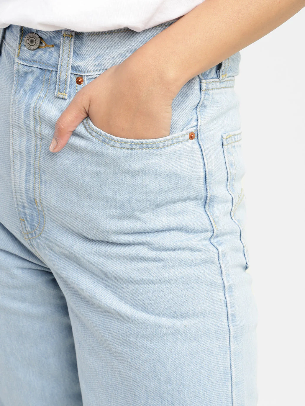 Women's Blue Loose Fit High Rise Jeans - Image 7