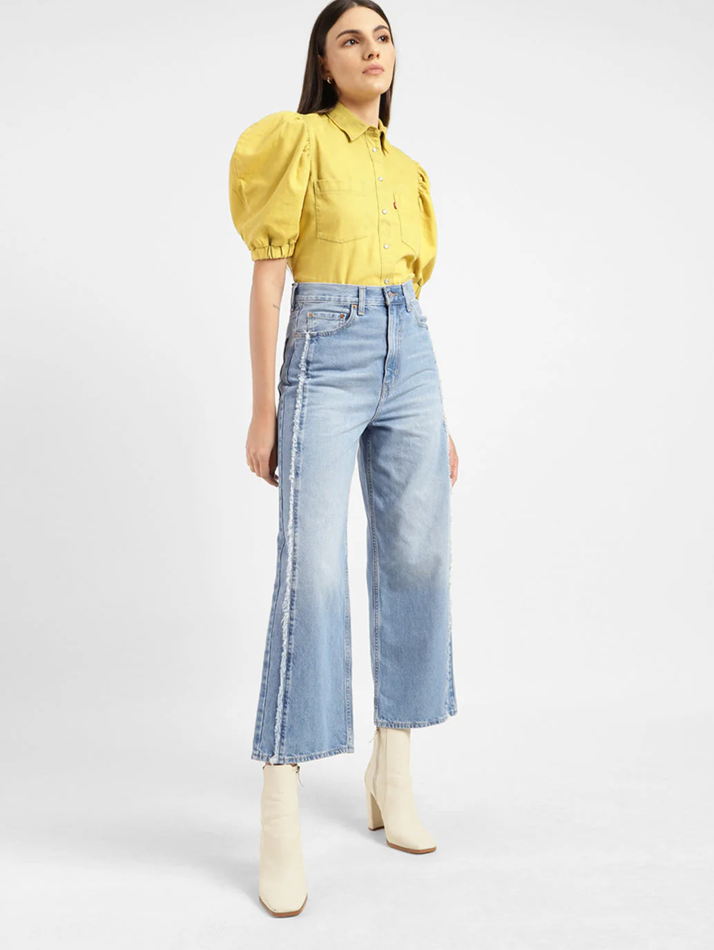 Women's Blue Loose Fit High Rise Jeans - Image 2