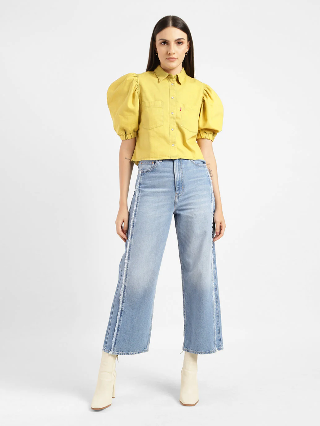Women's Blue Loose Fit High Rise Jeans - Image 8