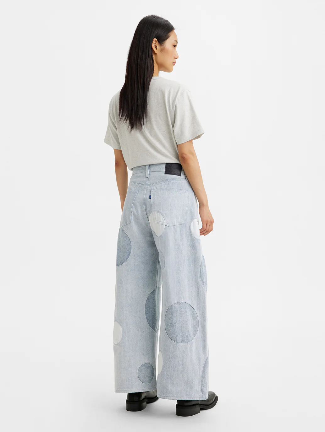 Women's Blue Barrel Loose Fit High Rise Jeans - Image 2
