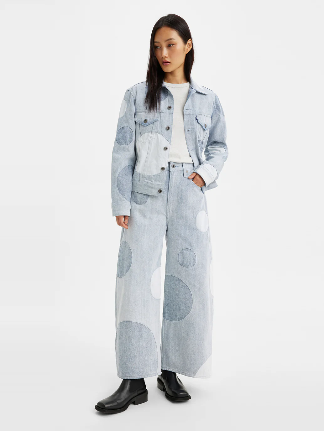 Women's Blue Barrel Loose Fit High Rise Jeans - Image 7