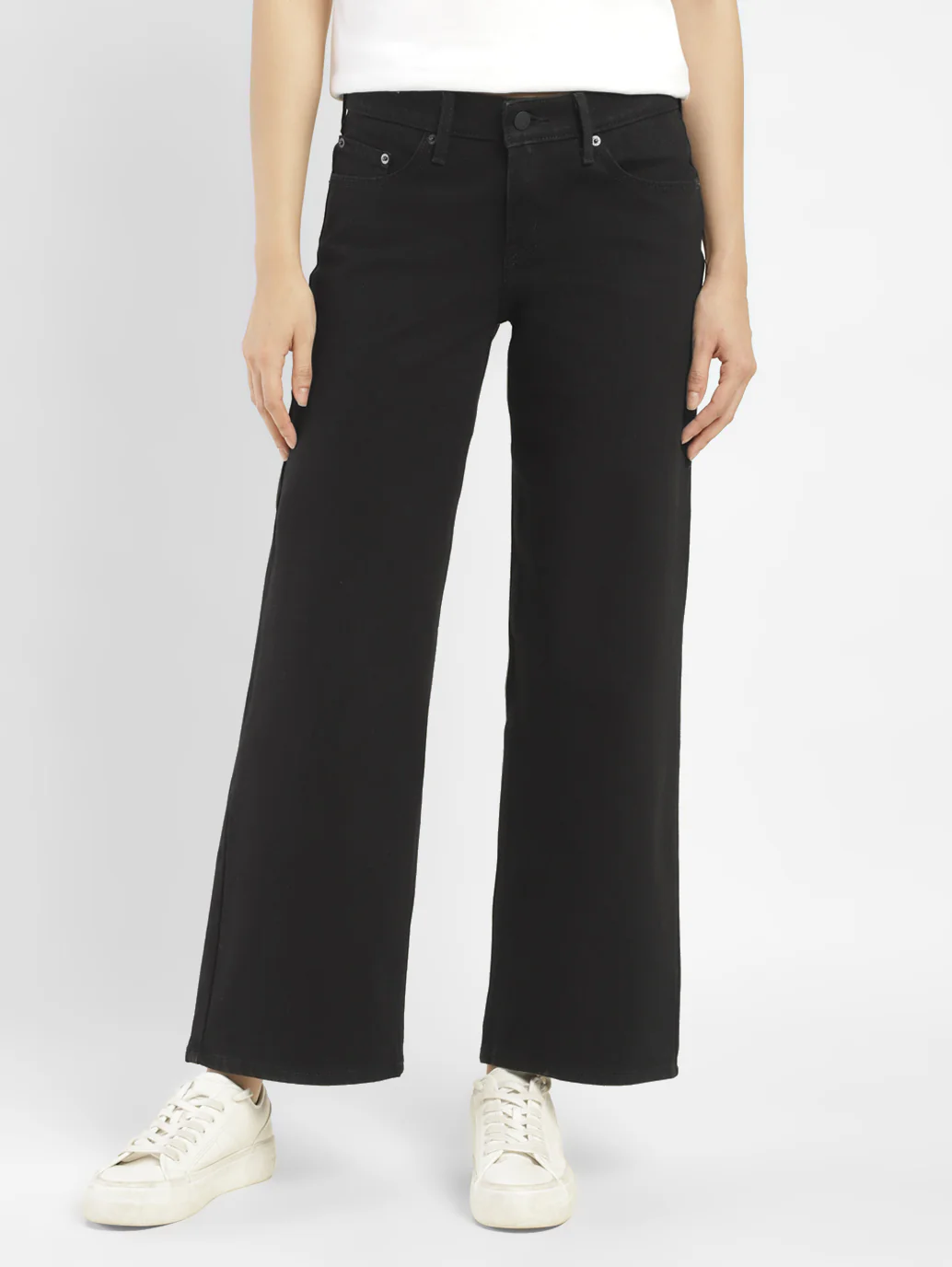 Women's Black Loose Fit High Rise Jeans - Image 8