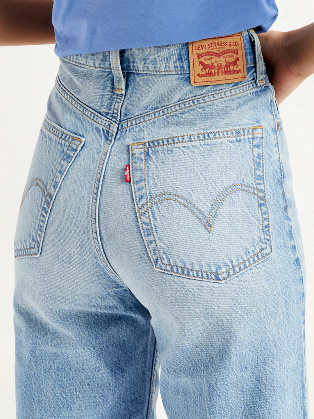 Women's Blue Loose Fit High Rise Jeans - Image 6