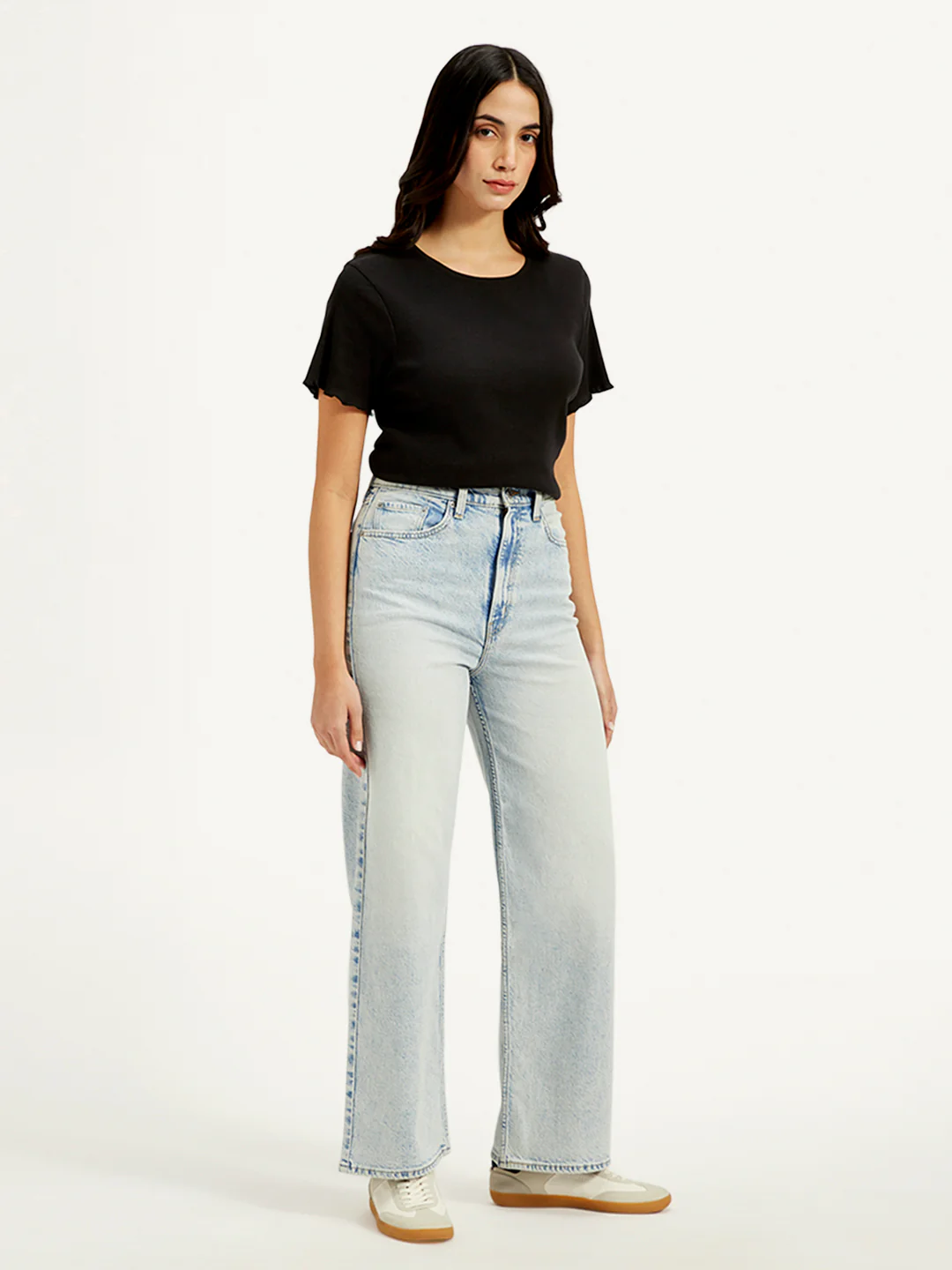Women's Blue Loose Fit High Rise Jeans - Image 5
