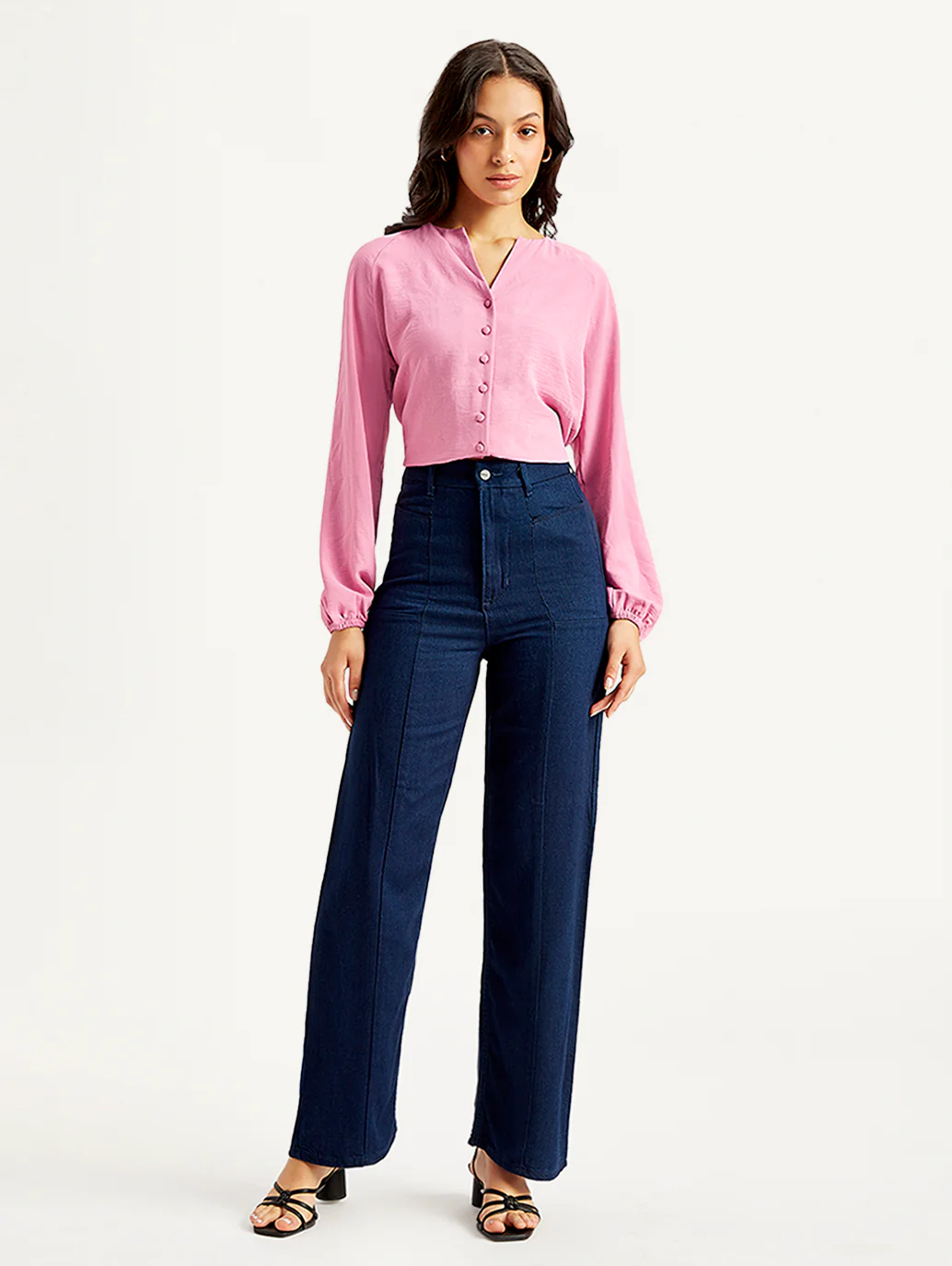 Women's Redloop Blue Loose Fit High Rise Jeans - Image 2