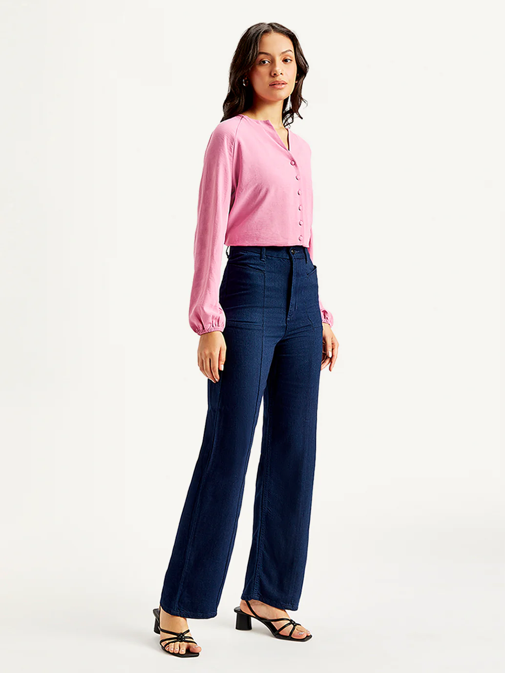 Women's Redloop Blue Loose Fit High Rise Jeans - Image 5