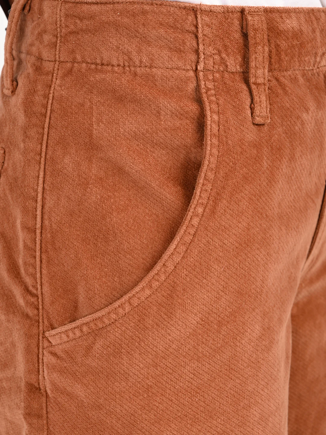 Women's Brown Loose Fit High Rise Trousers - Image 5