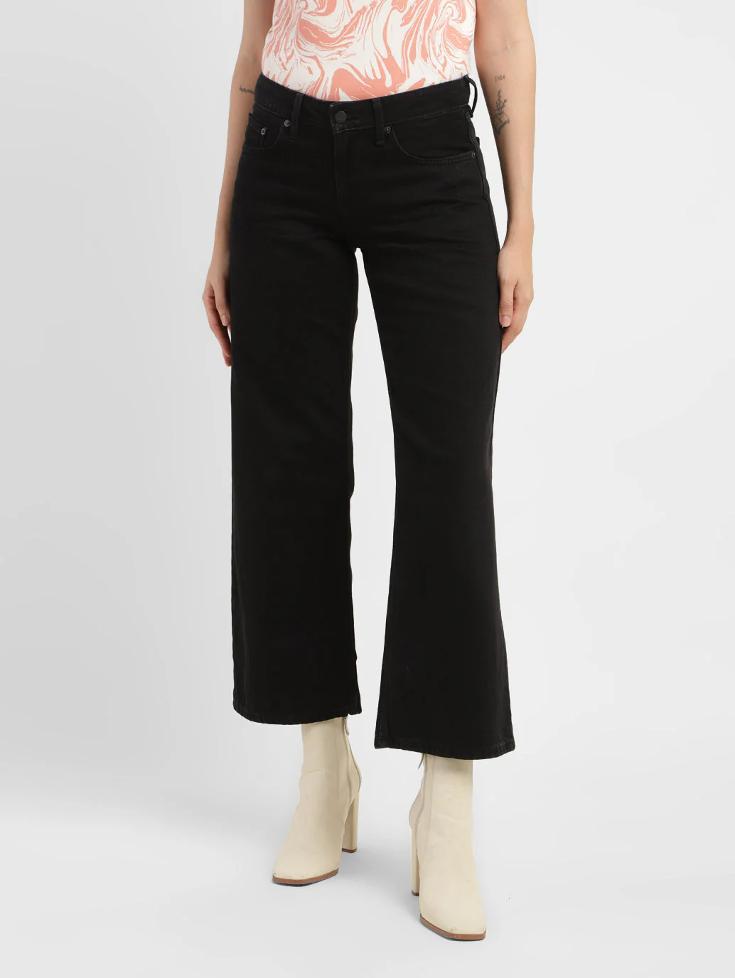 Women's Black Loose Fit Low Rise Jeans - Image 2