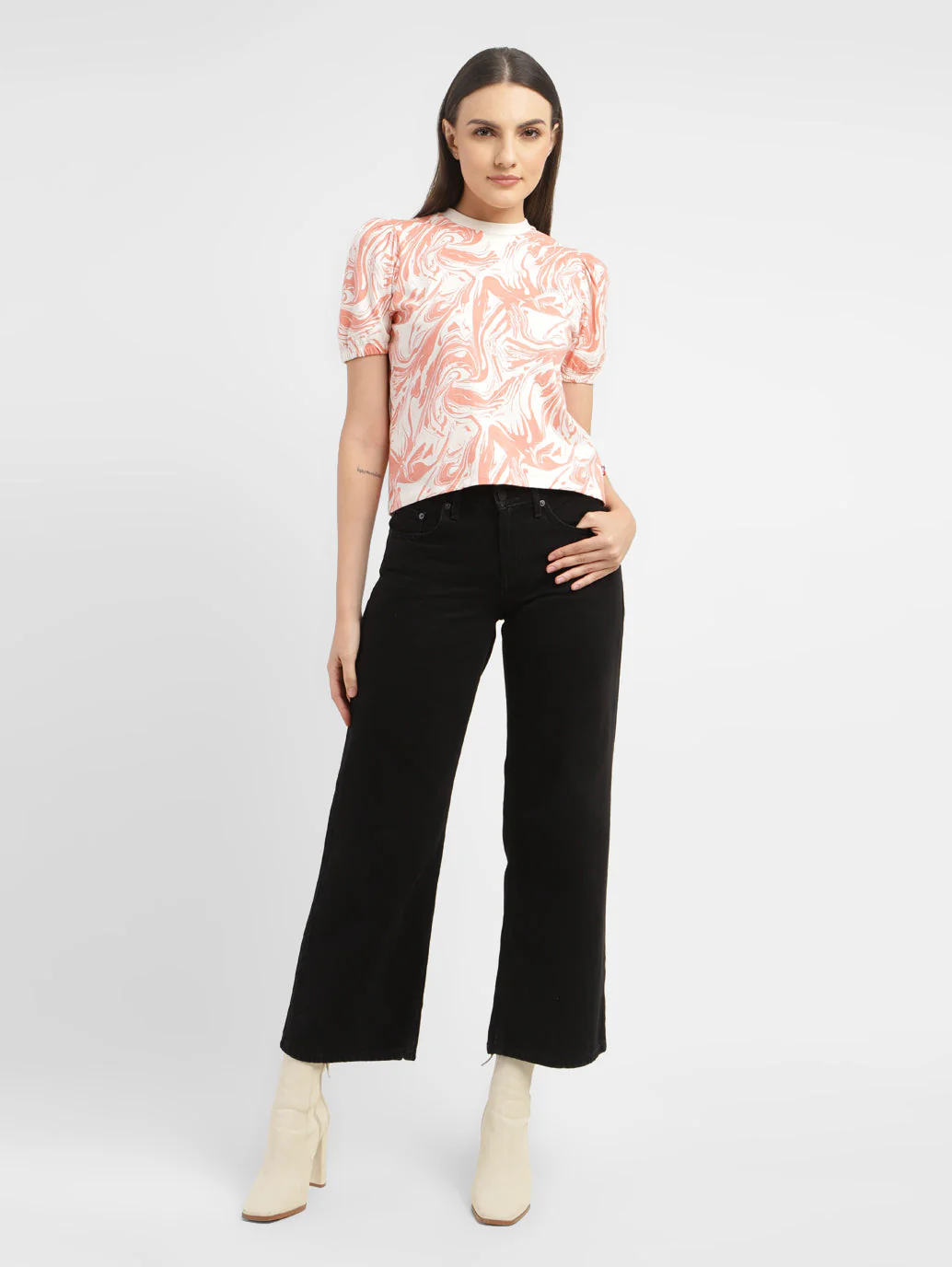 Women's Black Loose Fit Low Rise Jeans - Image 7