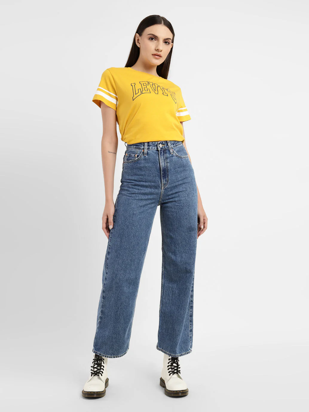 Women's Blue Loose Fit Low Rise Jeans - Image 7