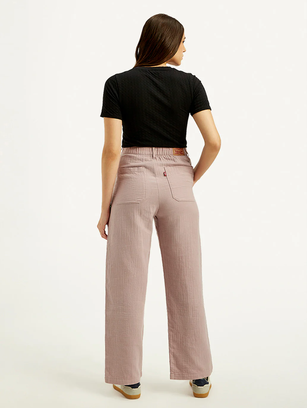 Women's High Rise Purple Loose Fit Trousers - Image 3