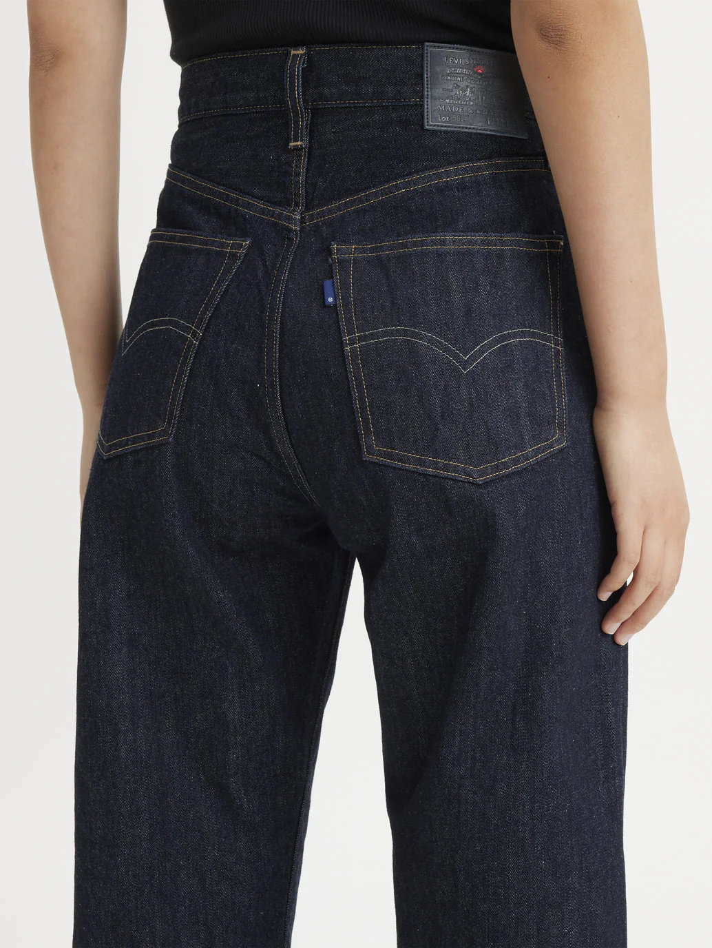Women's Navy Blue Barrel Loose Fit High Rise Jeans - Image 7