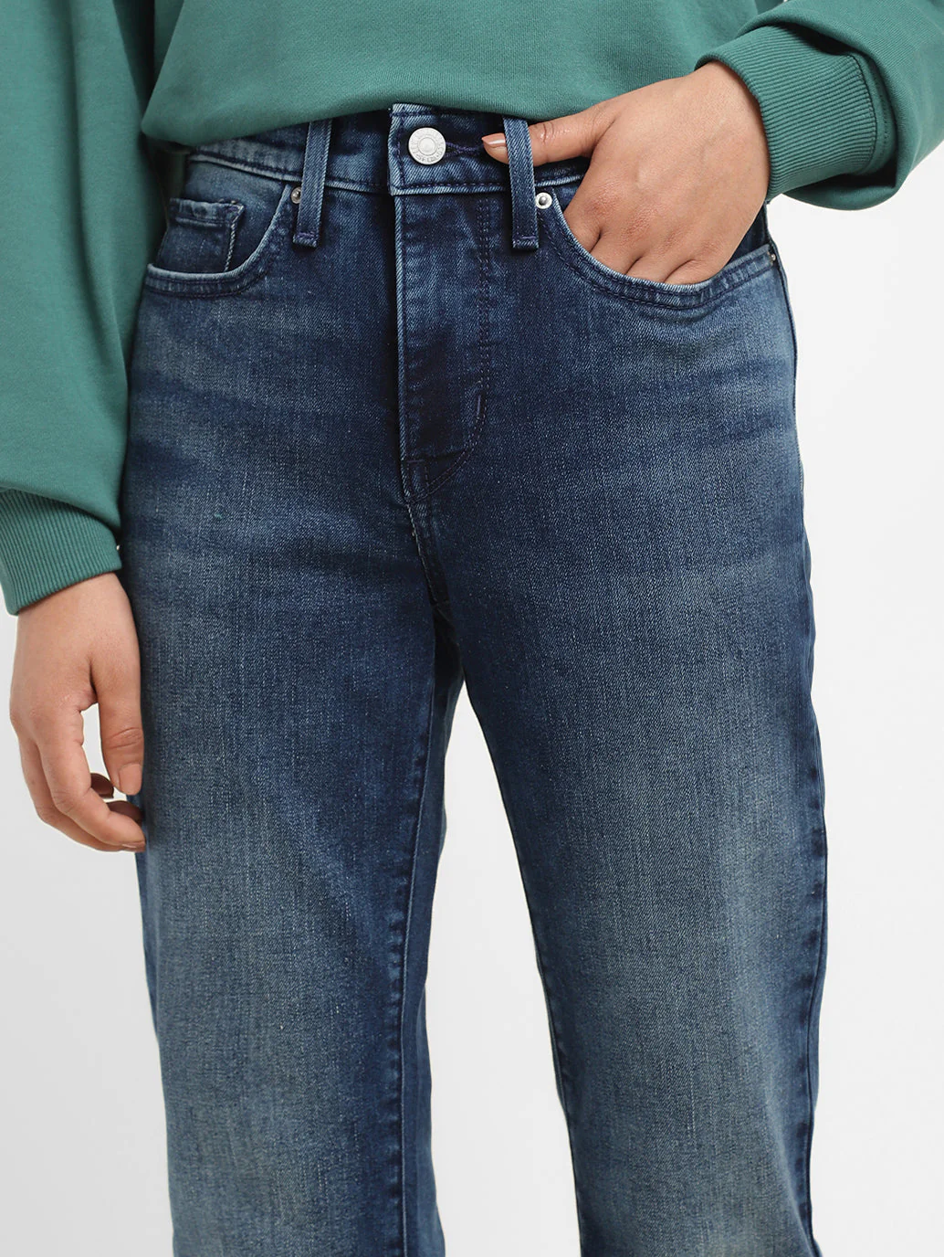 Women's 312 Blue Straight Fit Mid Rise Jeans - Image 6