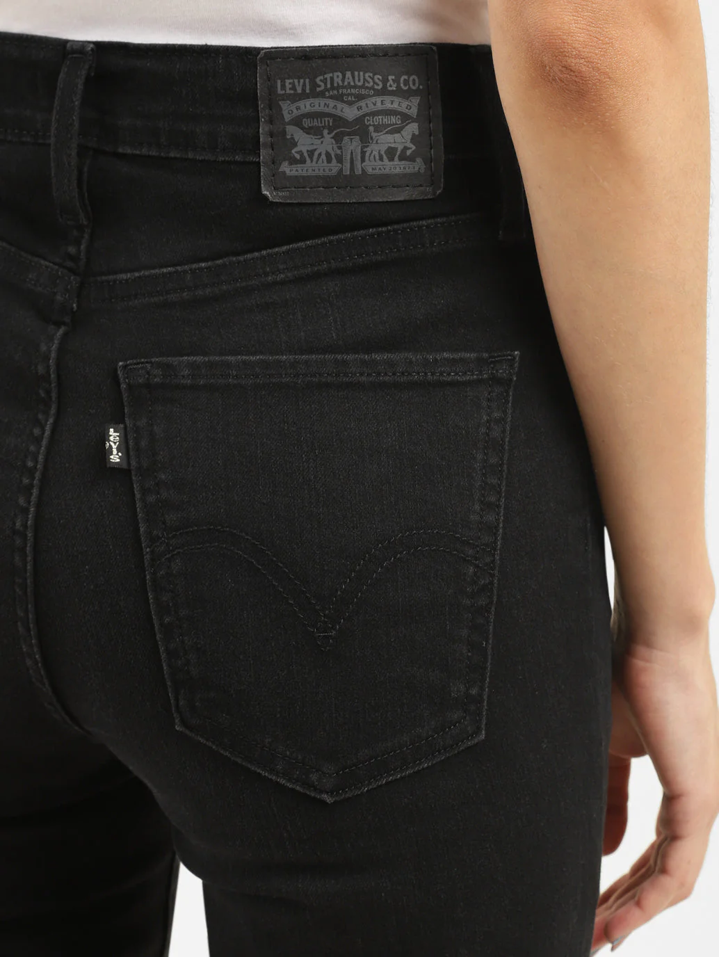 Women's Black Mile High Wide Leg Fit High Rise Jeans - Image 5