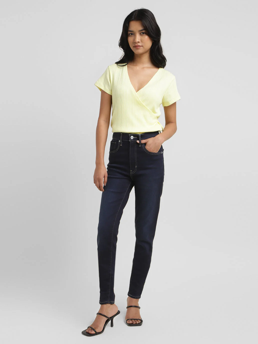 Women's Blue Mile High Wide Leg Fit High Rise Jeans - Image 2