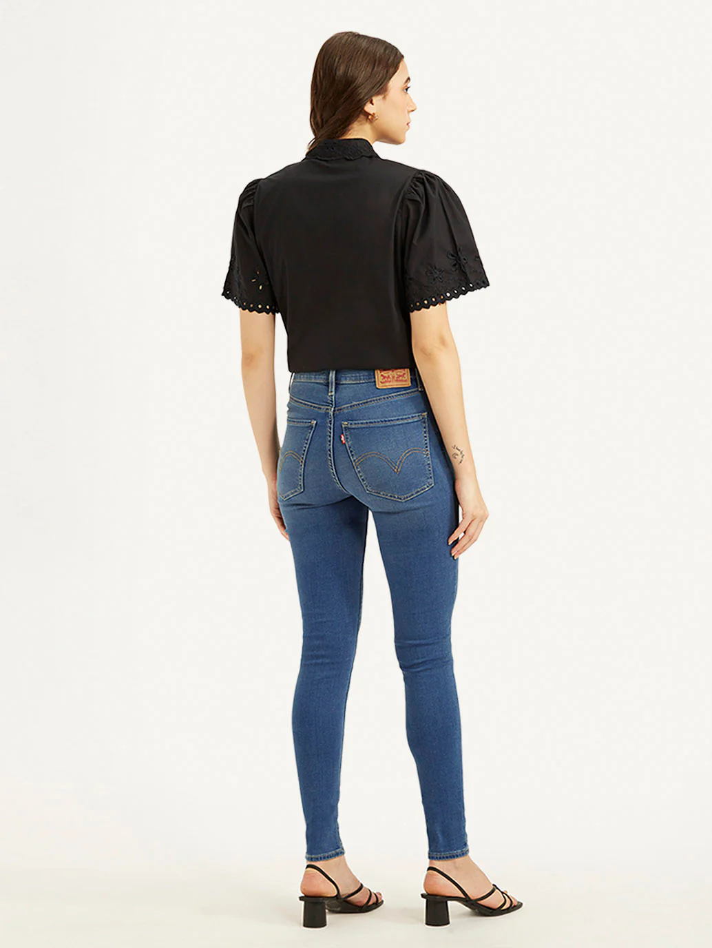 Women's Blue Mile High Wide Leg Fit High Rise Jeans - Image 3
