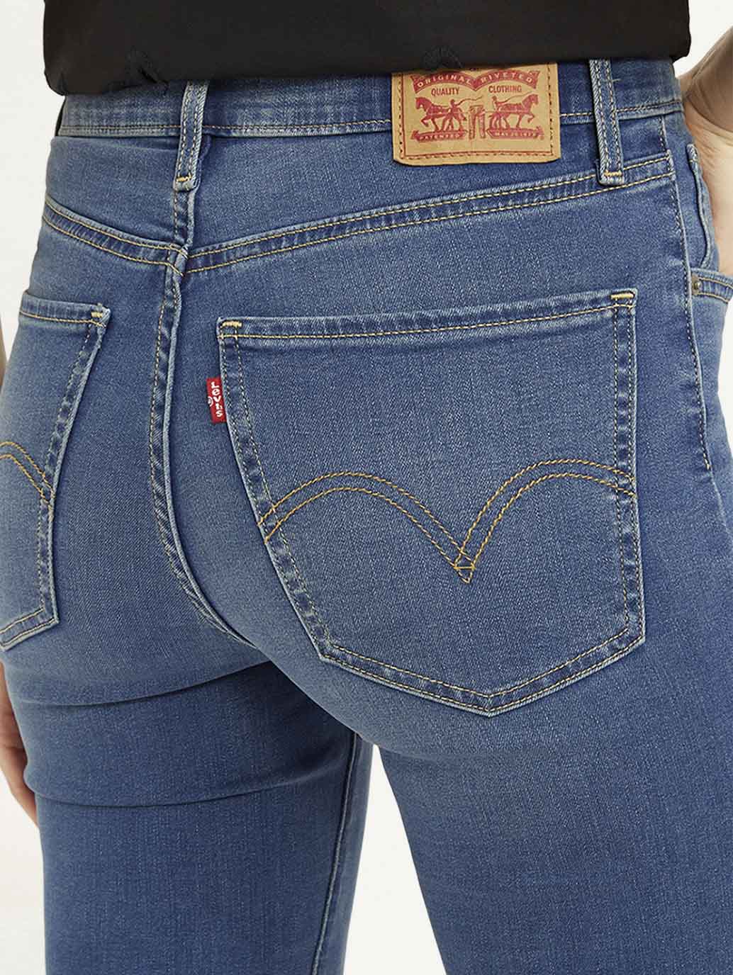 Women's Blue Mile High Wide Leg Fit High Rise Jeans - Image 4