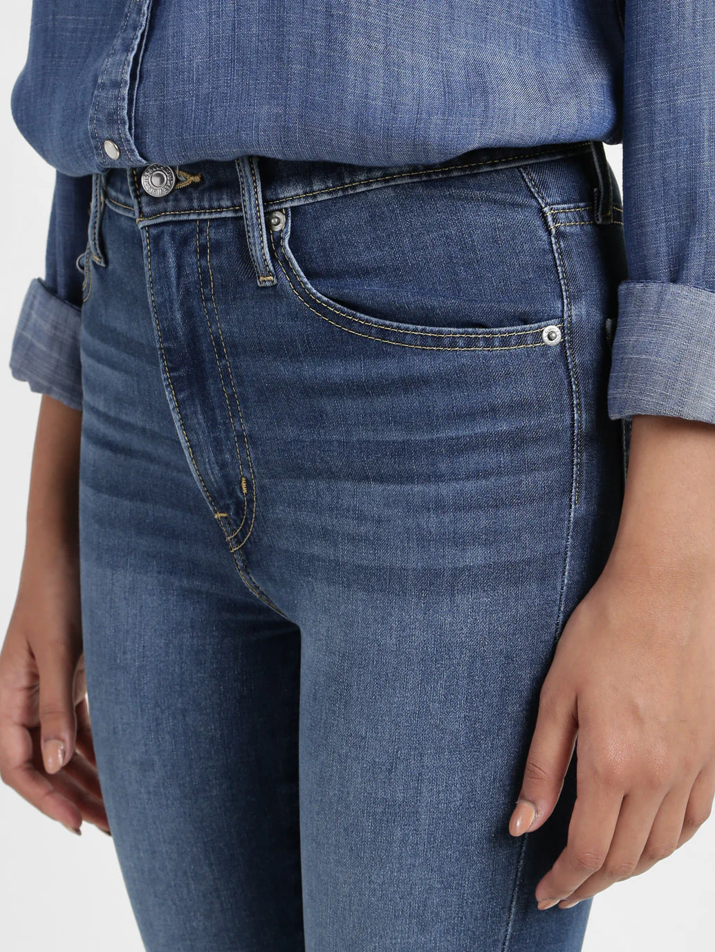Women's Blue Mile High Wide Leg Fit High Rise Jeans - Image 6
