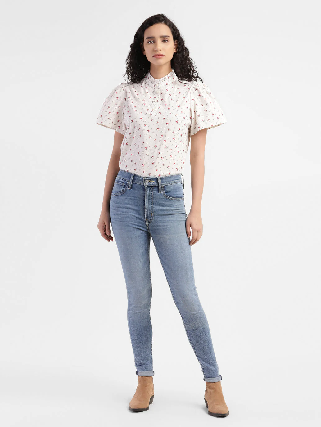 Women's Blue Mile High Wide Leg Fit High Rise Jeans - Image 11