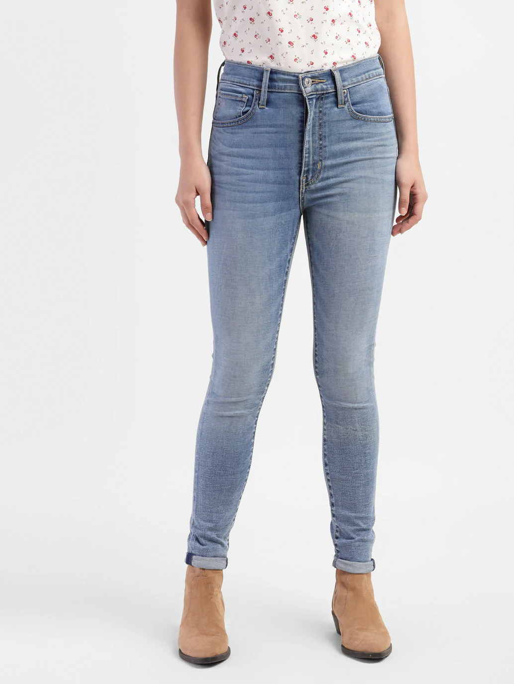 Women's Blue Mile High Wide Leg Fit High Rise Jeans - Image 4