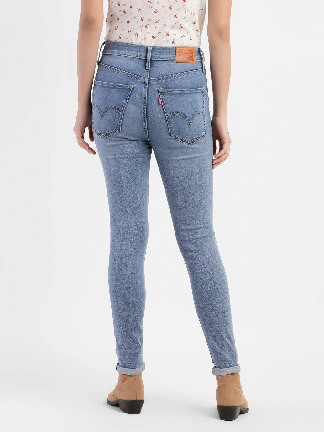Women's Blue Mile High Wide Leg Fit High Rise Jeans - Image 5